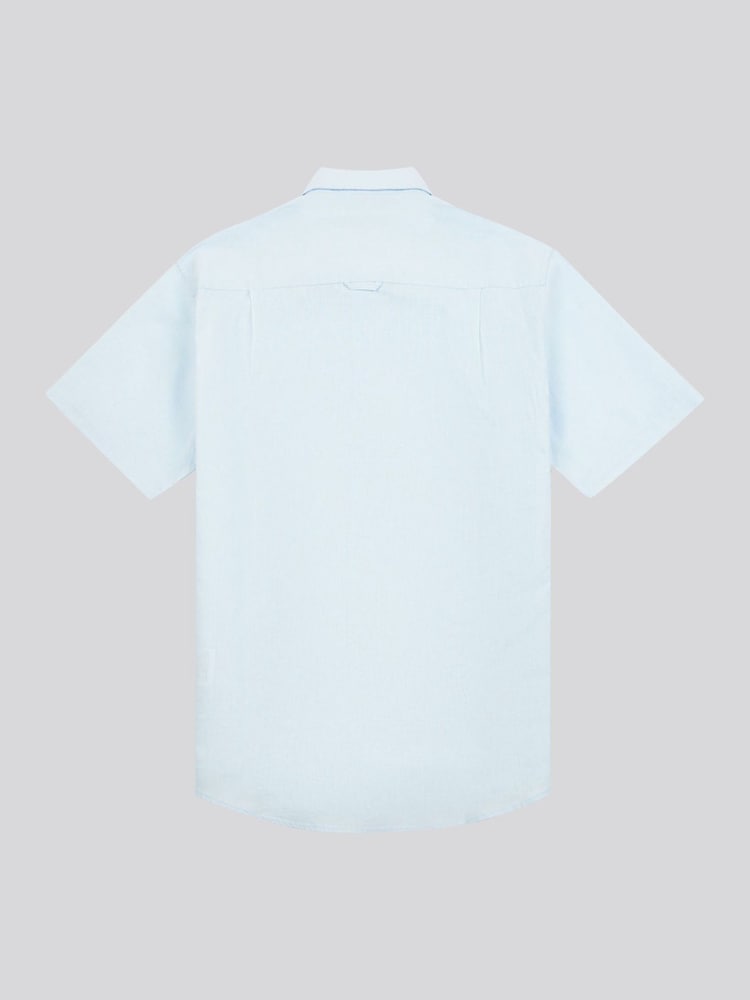 U.S. Polo Assn. Light Blue Mens Linen Blend Short Sleeve Shirt - Image 2 of 3
