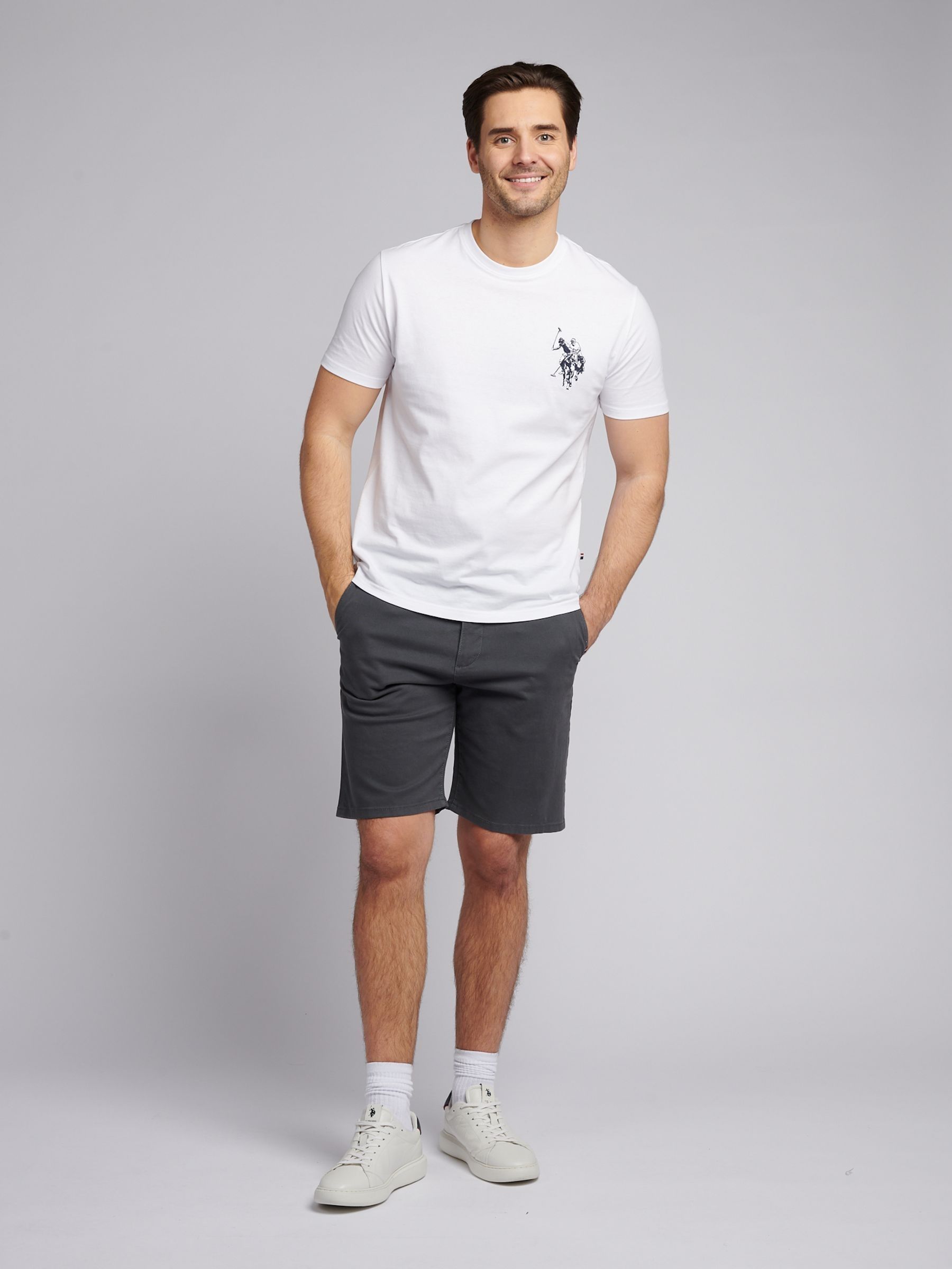 Buy U.S. Polo Assn. Dark Grey Classic Mens Chino Shorts from Next USA