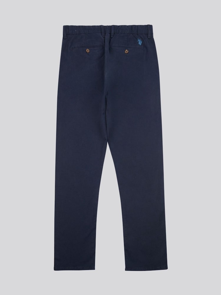 U.S. Polo Assn Blue Mens Comfort Waist Classic Chino Trousers - Image 2 of 4