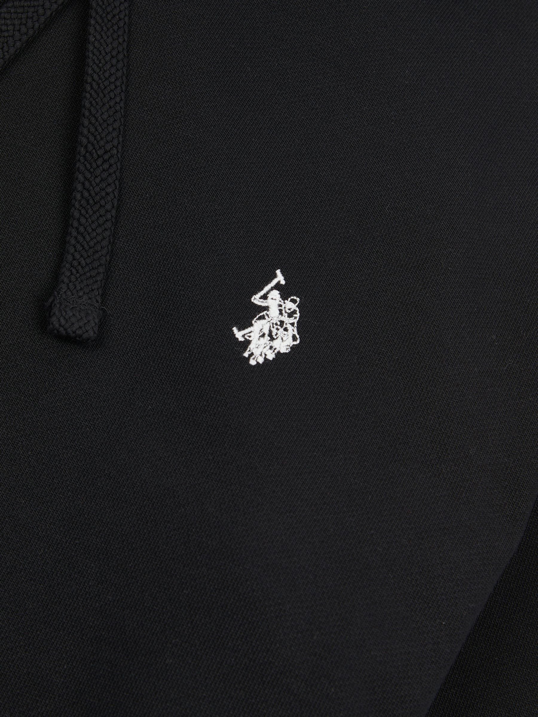 Buy U.S. Polo Assn. Black Mens Double Horsemen Loopback Hoodie