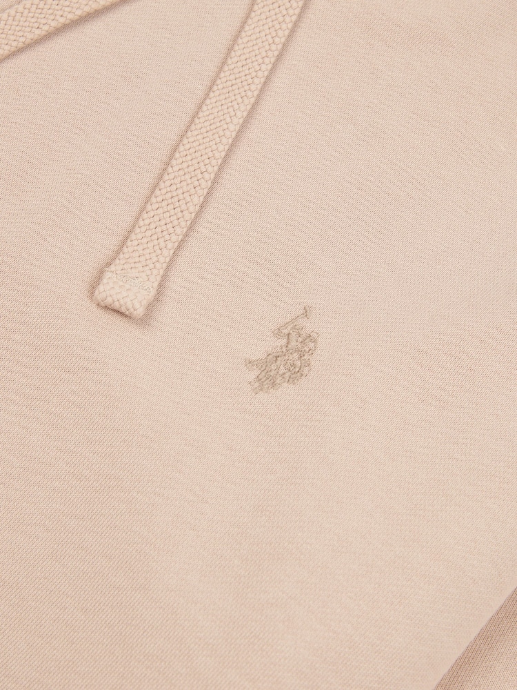 U.S. Polo Assn. Natural Mens Double Horsemen Loopback Hoodie - Image 3 of 4