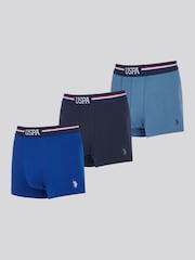 U.S. Polo Assn Mens Branded Stripe Boxer Shorts 3 Pack - Imagen 1 de 3