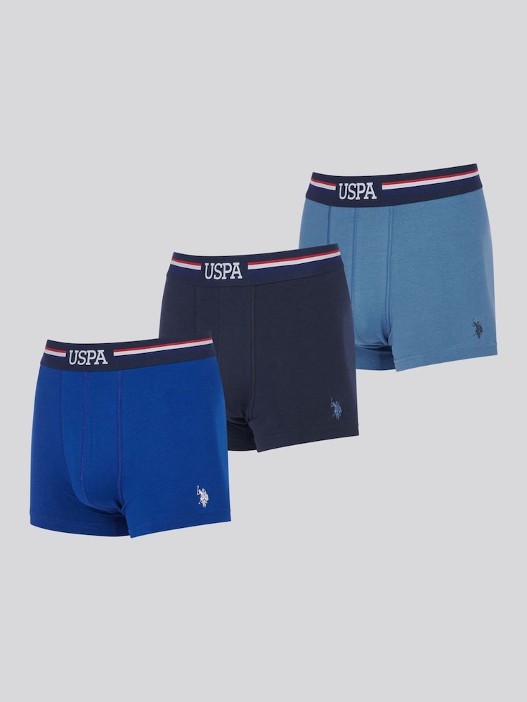 U.S. Polo Assn Mens Branded Stripe Boxer Shorts 3 Pack - Imagen 1 de 3