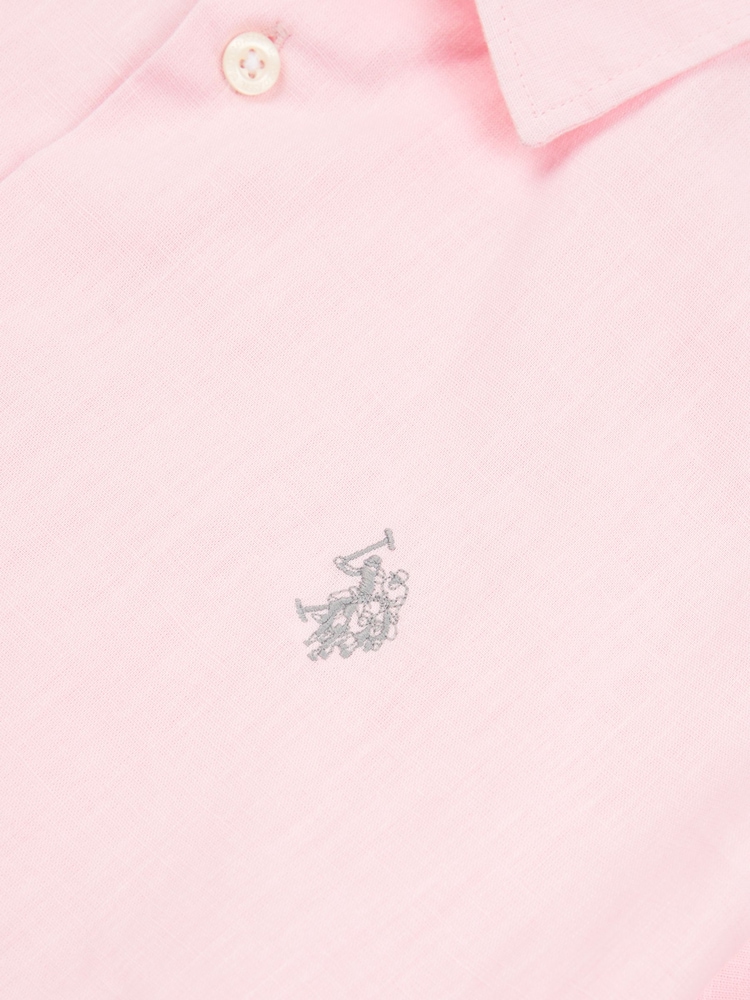U.S. Polo Assn. Pink Mens Linen Blend Short Sleeve Shirt - Image 7 of 7