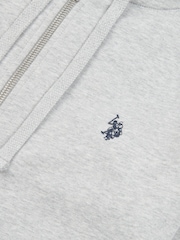 U.S. Polo Assn. Grey Mens Double Horsemen Loopback Zip Hoodie - Image 3 of 4