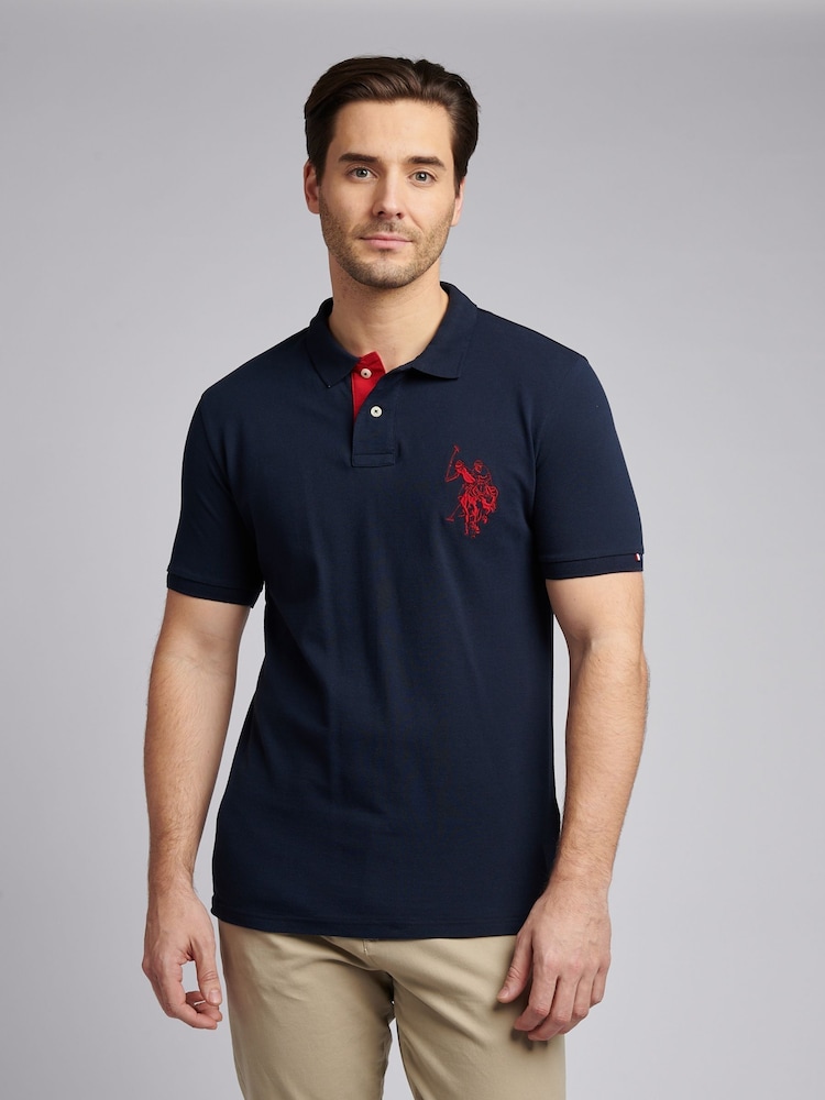 U.S. Polo Assn. Navy Blue Large Mens Player Pique Polo Shirt - Image 1 of 8 U.S. Polo Assn. Navy Blue Large Mens Player Pique Polo Shirt - Image 1 of 8