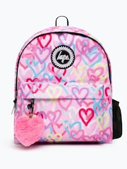 Hype. Girls Pink Graffiti Hearts Iconic Backpack - Image 3 of 6