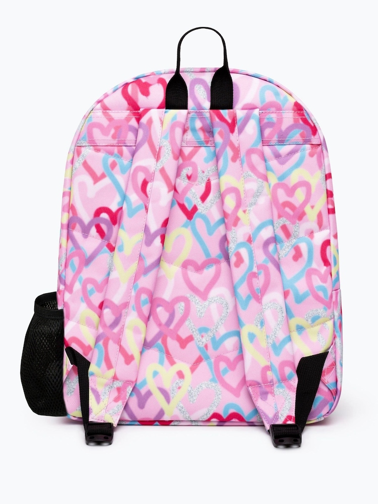 Hype. Girls Pink Graffiti Hearts Iconic Backpack - Image 5 of 6