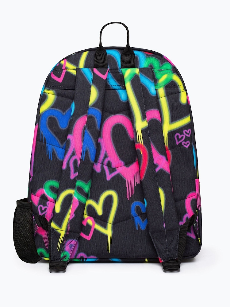 Hype. Girls Graffiti Hearts Iconic Black Backpack - Image 2 of 2