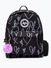 Hype. Girls Purple Glitter Scribble Hearts Iconic Backpack - Image 1 of 5