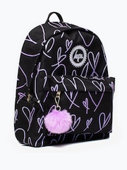 Hype. Girls Purple Glitter Scribble Hearts Iconic Backpack - Image 3 of 5