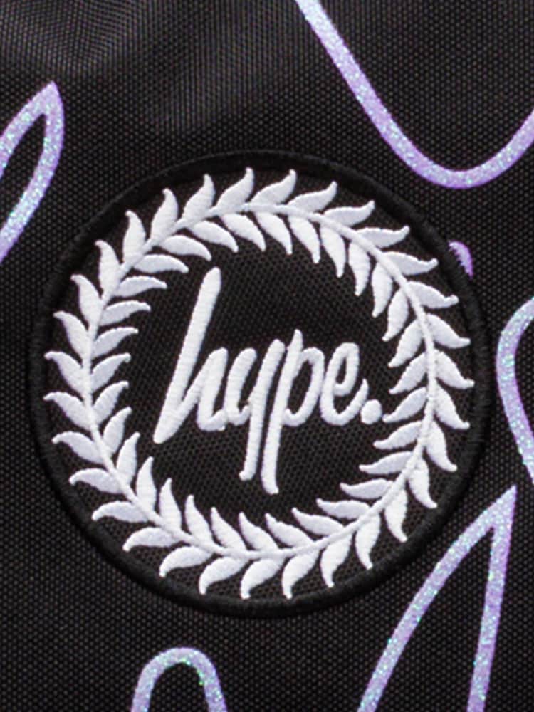 Hype. Girls Purple Glitter Scribble Hearts Iconic Backpack - Image 4 of 5
