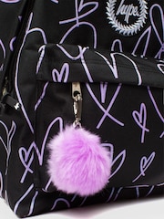 Hype. Girls Purple Glitter Scribble Hearts Iconic Backpack - Image 5 of 5