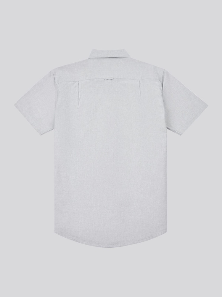 U.S. Polo Assn. Grey Mens 100% Cotton Short Sleeve Oxford Shirt - Image 2 of 3
