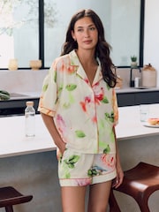 B by Ted Baker Ecru Satin Button Through Shorts Set - Image 1 of 10