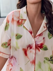 B by Ted Baker Ecru Satin Button Through Shorts Set - Image 4 of 10
