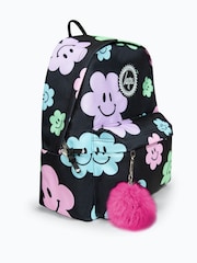Hype. Girls Iconic Happy Flower Black Backpack - Image 3 of 3