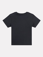 New Balance Black Kids Stacked Logo 100% Cotton T-Shirt - Image 2 of 3