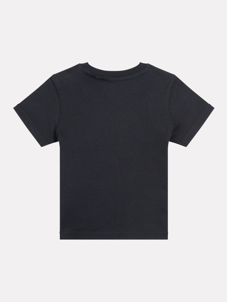 New Balance Black Kids Stacked Logo 100% Cotton T-Shirt - Image 2 of 3