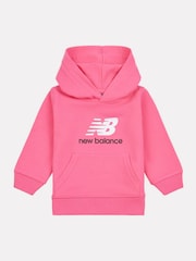 New Balance Pink Kids French Terry Stacked Logo Hoodie - Image 1 of 3
