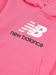 New Balance Pink Kids French Terry Stacked Logo Hoodie - Image 3 of 3