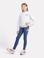 New Balance Blue Kids Stacked Logo Leggings - Image 3 of 4