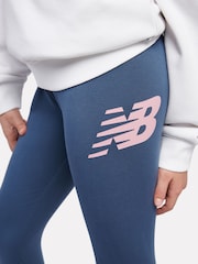 New Balance Blue Kids Stacked Logo Leggings - Image 4 of 4