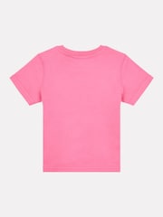 New Balance Pink Kids Stacked Logo 100% Cotton T-Shirt - Image 2 of 3