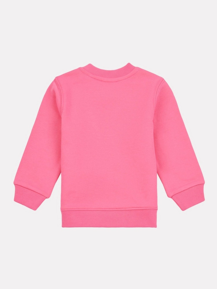 New Balance Pink Kids Stacked Logo Crew Sweatshirt - Image 2 of 3