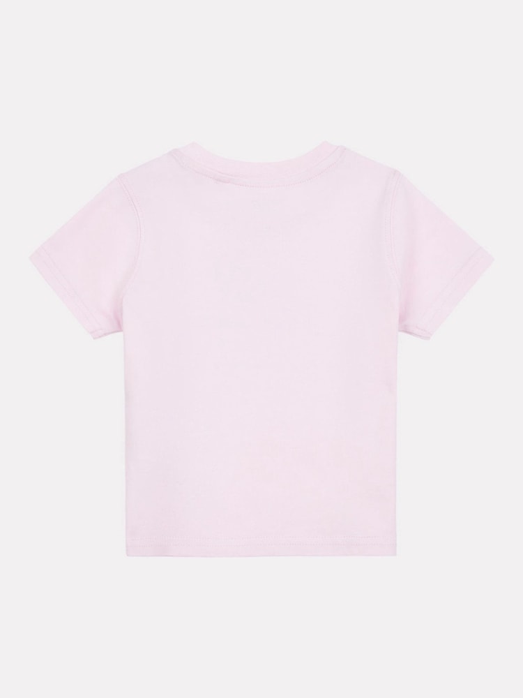 New Balance Light Pink Kids Stacked Logo 100% Cotton T-Shirt - Image 2 of 3