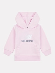 Lichtroze - New Balance Kids French Terry Stacked Logo Hoodie - Image 1 of 3