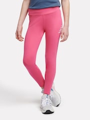 New Balance Pink Kids Stacked Logo Leggings - Image 1 of 4