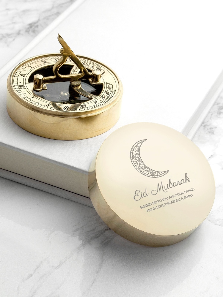 Personalised Eid Mubarak Sundial Compass by Treat Republic - Image 1 of 5