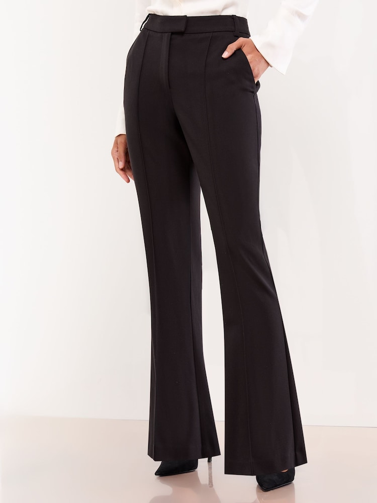 Lipsy Black Tailored Slim Flare Leg Trousers - Image 1 of 4