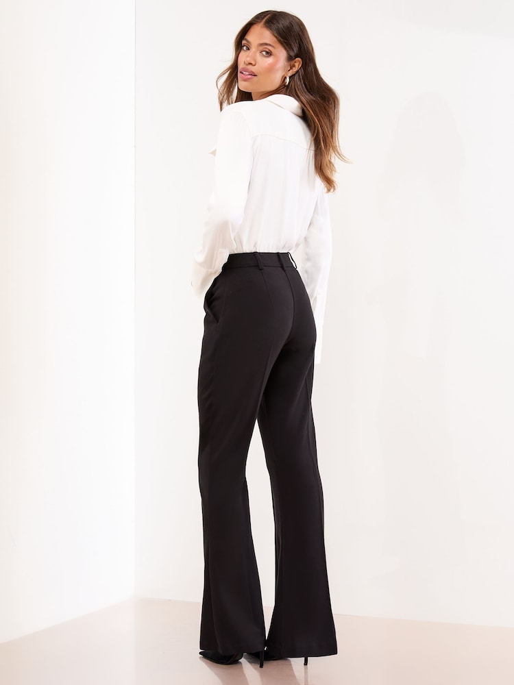 Lipsy Black Tailored Slim Flare Leg Trousers - Image 2 of 4