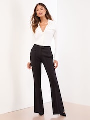 Lipsy Black Tailored Slim Flare Leg Trousers - Image 3 of 4