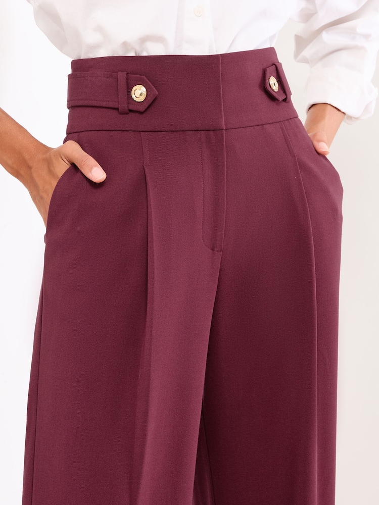 Burdeos - Lipsy Deep Waistband Tailored Wide Leg Trousers - Imagen 2 de 4 Burdeos - Lipsy Deep Waistband Tailored Wide Leg Trousers - Imagen 2 de 4
