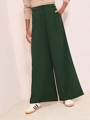 Friends Like These Green Adjustable Waist Premium Wide Leg Trousers - Image 1 of 4