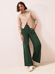 Friends Like These Green Adjustable Waist Premium Wide Leg Trousers - Image 3 of 4