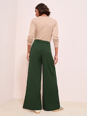 Friends Like These Green Adjustable Waist Premium Wide Leg Trousers - Image 4 of 4