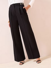 Friends Like These Black Snaffle Trim Premium Wide Leg Trousers - Image 1 of 4