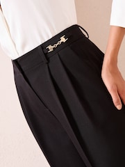 Friends Like These Black Snaffle Trim Premium Wide Leg Trousers - Image 2 of 4