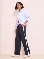 Friends Like These Navy Petite Pull On Side Stripe Trousers - Image 3 of 4