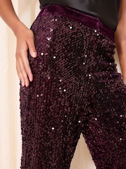 Friends Like These Purple Velvet Sequin Trousers - Image 2 of 4