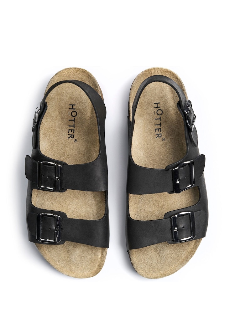 Hotter Black Regular Fit Broadwalk Buckle Sandals - Image 4 of 4