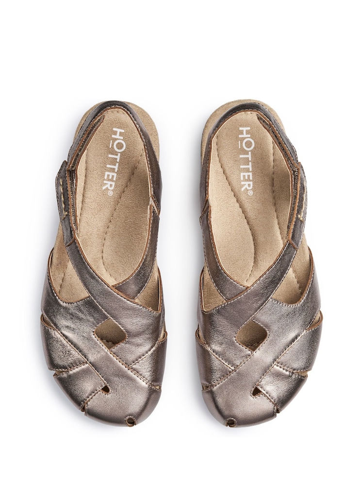 Hotter Gold Wide Fit Catskill II Touch-Fastening Sandals - Image 4 of 4