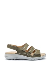 Hotter Green Wide Fit Abigail Touch-Fastening Sandals - Image 1 of 4