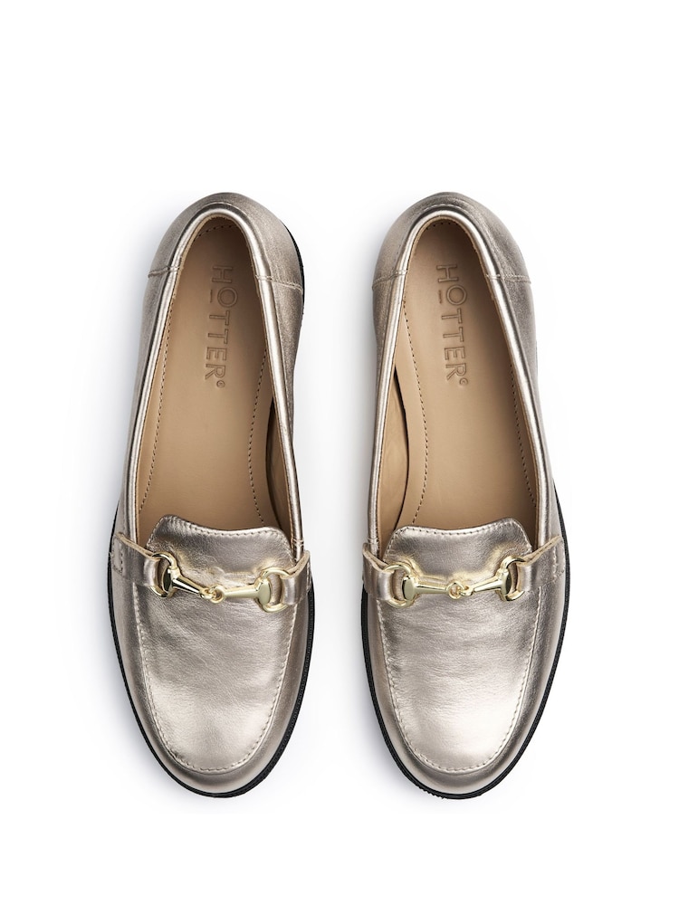Hotter Gold Wide Fit Clovelly Slip-On Shoes - Image 4 of 4
