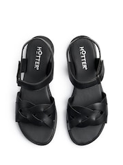 Hotter Black Regular Fit Aurora Touch-Fastening Sandals - Image 4 of 4