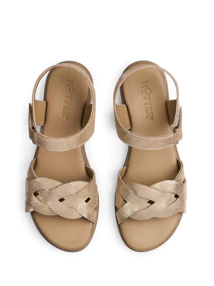 Hotter Gold Regular Fit Aurora Touch-Fastening Sandals - Image 4 of 4